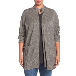 Eileen Fisher Stand Collar Long Light Jacket